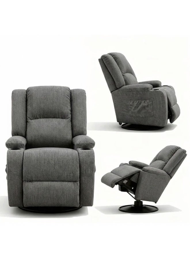 UNIKSAR Ultra-Luxury Recliner Chair with Dual Cup Holders, Side Pockets & 360° Swivel | Premium Ergonomic Reclining Armchair with Adjustable Backrest & Footrest | Soft Fabric Upholstery for Living Room, Office & Home Theater - Image 2